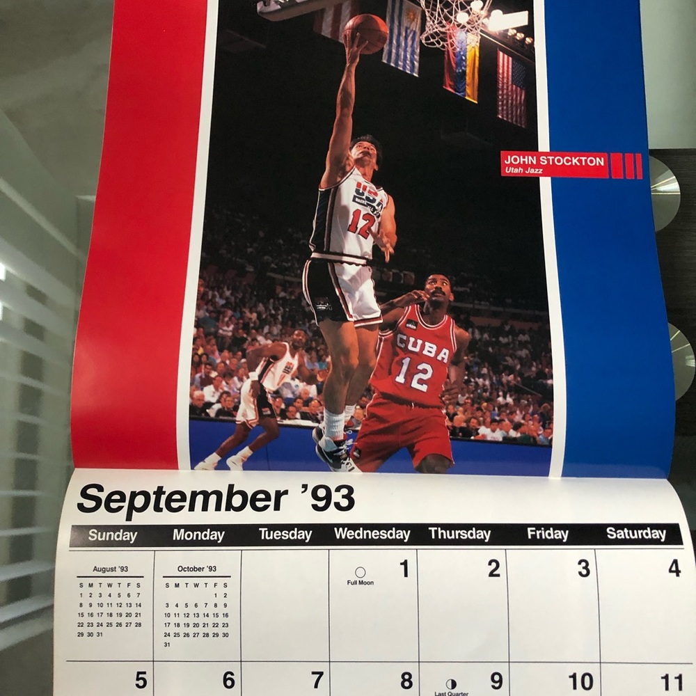 1993 Calendar of the Original ‘92 Dream Team